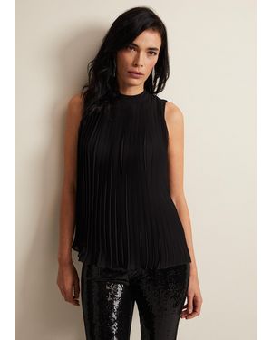 Phase Eight Nina Pleat Blouse - Black