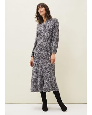 Phase Eight Amari Zebra Print Midaxi Dress - Grey