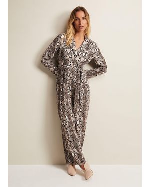 Phase Eight Snake Constance Jumpsuit - Natural