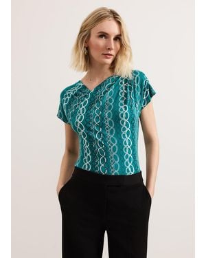 Phase Eight Kiara Chain Print Top - Blue