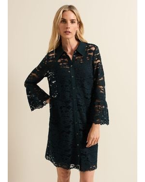 Phase Eight Rojina Lace Shirt Dress - Black