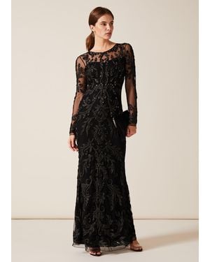 Phase Eight Contessa Tapework Sequin Maxi Dress - Black