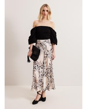 Phase Eight Orla Animal Printed Skirt - Natural