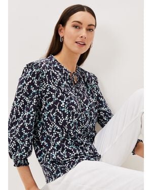 Phase Eight Shay Floral Top - Blue