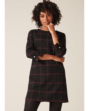 Phase Eight Hermione Check Dress - Black