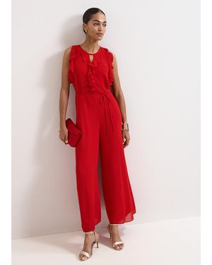 Phase Eight Rachel Chiffon Sleeveless Jumpsuit - Red
