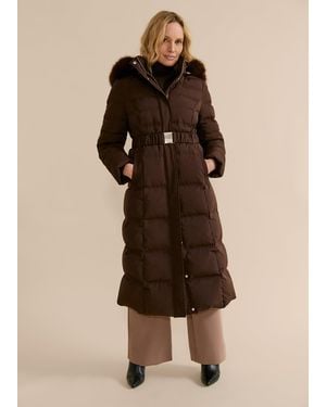 Phase Eight Dixie Long Fur Hood Puffer Coat - Natural