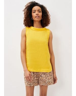 Phase Eight Sky Linen Blouse - Yellow