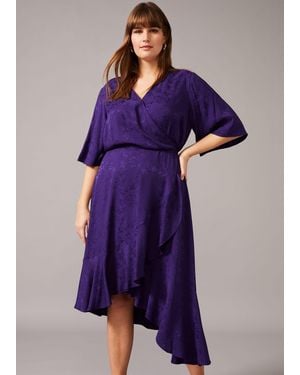 Phase Eight Wrap Jacquard Dress - Purple