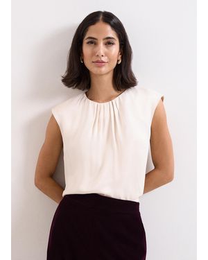 Phase Eight Elsie Satin Top - White