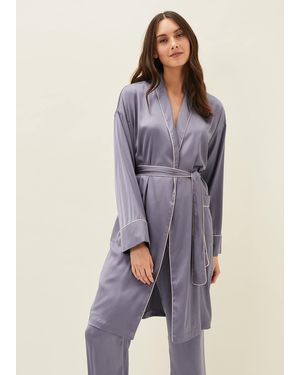 Phase Eight Shae Plain Robe - Grey