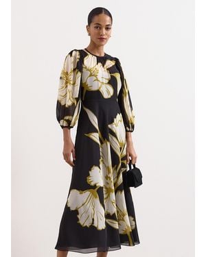 Phase Eight Eve Floral Printed Maxi Dress - White