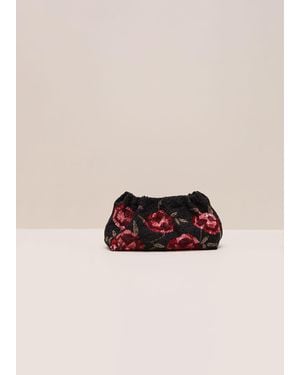 Phase Eight Rose Beaded Clutch Bag - Natural