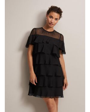 Phase Eight Nika Tiered Shift Dress - Black