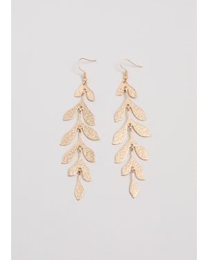 Phase Eight Leaf Long Earrings - White