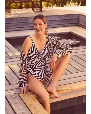 Phase Eight Isabelle Zebra Swimsuit - Black