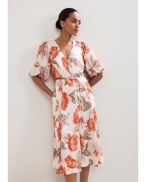 Phase Eight Floral Midi Dress - White