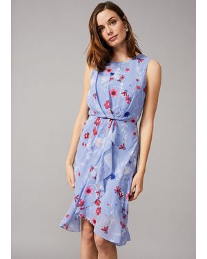Phase Eight Andrea Floral Georgette Dress - Blue