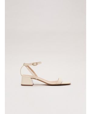 Phase Eight Patent Low Block Sandal - Natural