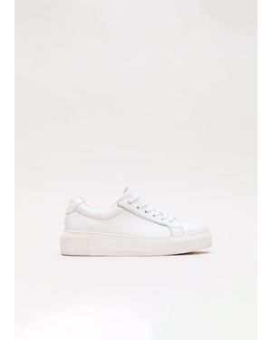 Phase Eight Leather Flatform Trainers - White