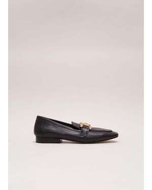 Phase Eight Leather Flat Loafers - White
