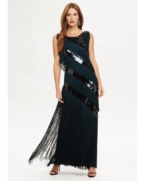 Phase Eight Annabeth Fringe Maxi Dress - Black