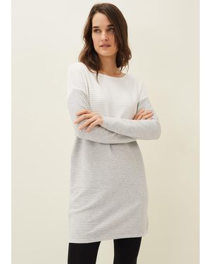 Phase Eight 's Maria Ribbed Colourblock Jumper Dress - Natural