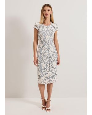 Phase Eight Karima Tapework Midi Dress - White
