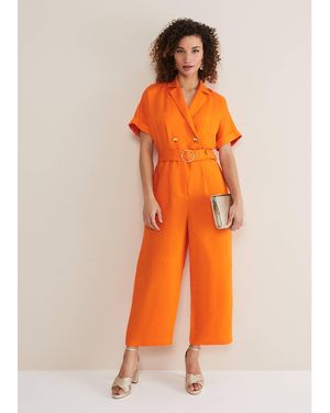 Phase Eight Pria Linen Jumpsuit - Orange