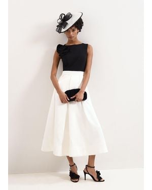 Phase Eight Perla Satin Midi Dress - White