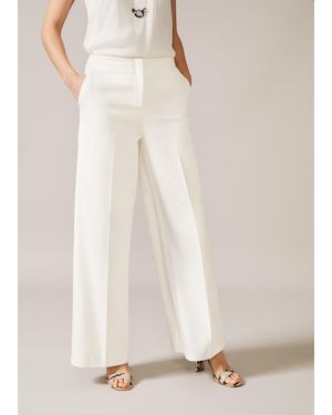 Phase Eight White Raphaelle Wide Leg Suit Trousers