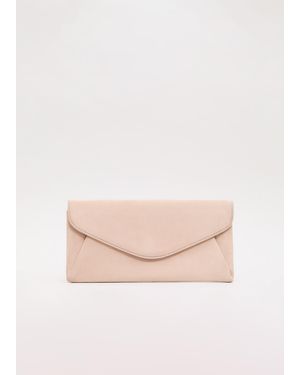 Phase Eight Suede Clutch Bag - Natural