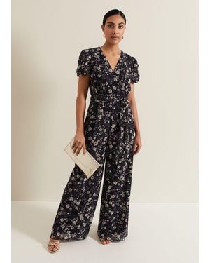 Phase Eight Petite Helene Floral Print Jumpsuit - Natural
