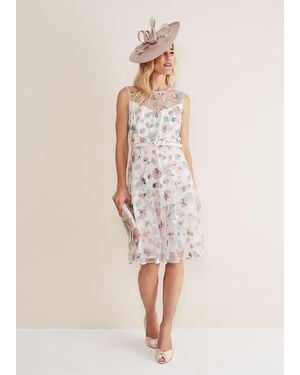 Phase Eight Leighton Floral Embroidered Midi Dress - Natural