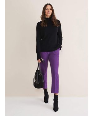 Phase Eight Julianna Cropped Straight Leg Trousers - Purple