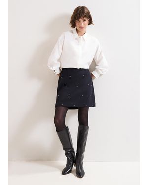 Phase Eight Rue Stud Mini Skirt - White