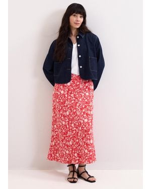 Phase Eight Roxana Floral Print Midi Skirt - Pink