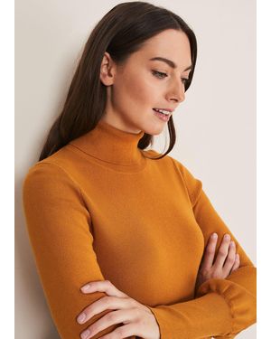 Phase Eight Gwyneth Balloon Sleeve Fine Knit Jumper - Orange