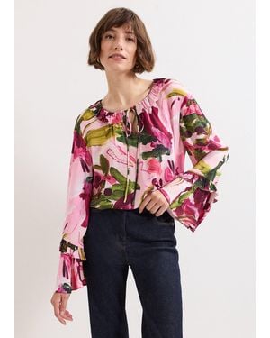 Phase Eight Petite Andi Floral Blouse - Red