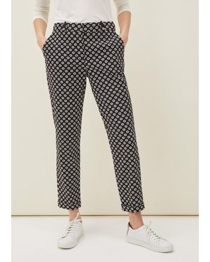 Phase Eight Ryleigh Geometric Print Tapered Trouser - Black
