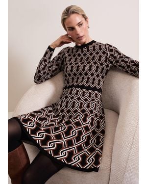 Phase Eight Josie Jacquard Fit And Flare Swing Dress - Multicolour