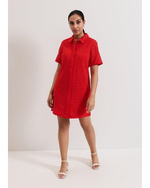 Phase Eight Petite Nicky Broiderie Dress - Red