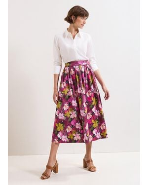 Phase Eight Arina Floral Skirt - Red