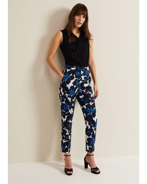 Phase Eight Caddie Floral Suit Trousers - Blue