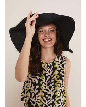 Phase Eight Oversized Straw Hat - Black