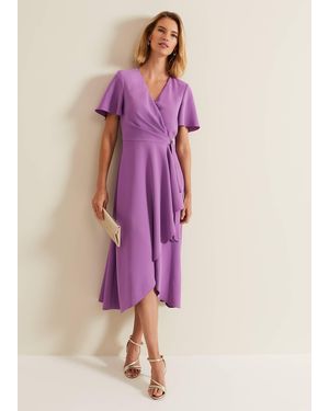Phase Eight Julissa Frill Wrap Dress - Purple