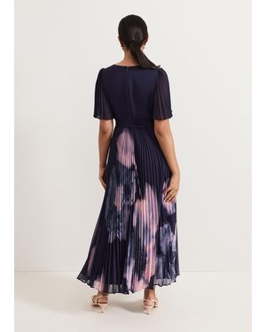 dahlia print pleat midaxi dress Dahlia Print Pleat Midaxi Dress Multi