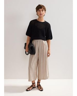 Phase Eight Malaya Stripe Culotte - Black