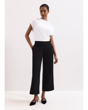 Phase Eight Sylvie Wide Leg Crop Trouser - White