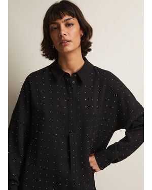 Phase Eight Elowen Embellished Longline Shirt - Black